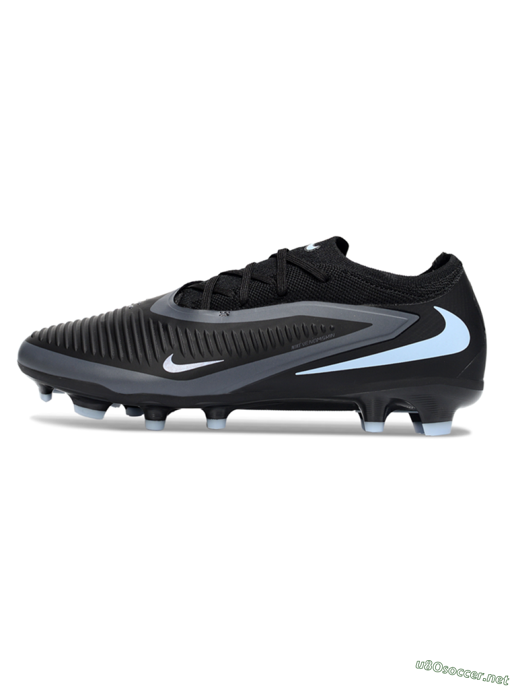 Unisex Nike Phantom 6 Elite Low FG Football Boots - Black/Cool Gray/Light Blue 0