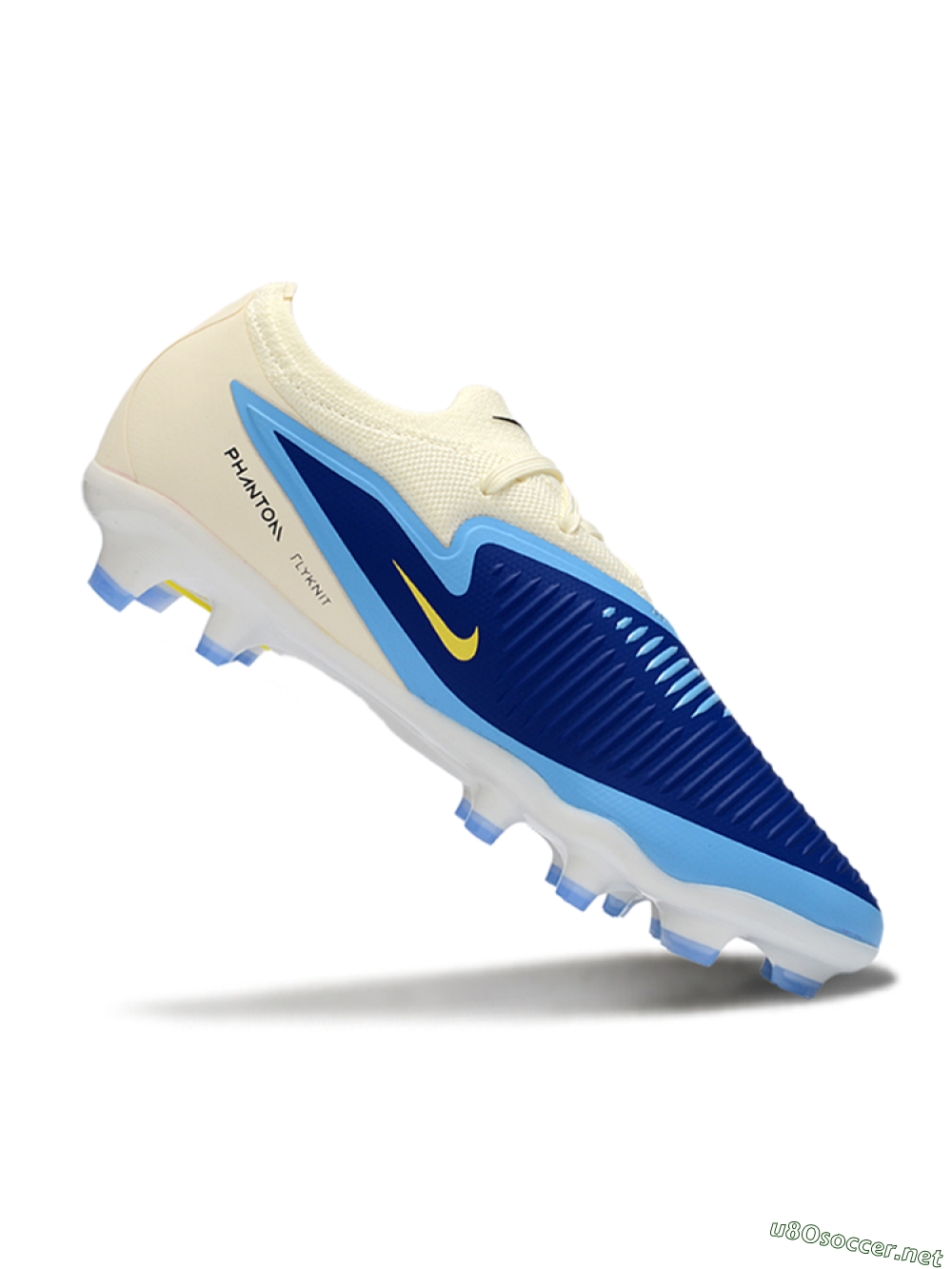 Unisex Nike Phantom 6 Elite Low FG Football Boots - Blue/Sky Blue/Cream 4