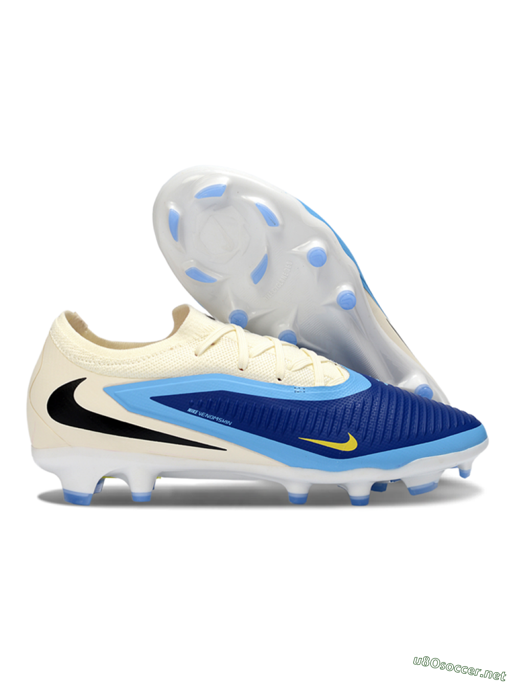 Unisex Nike Phantom 6 Elite Low FG Football Boots - Blue/Sky Blue/Cream 2