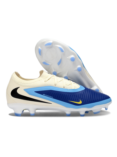 Unisex Nike Phantom 6 Elite Low FG Football Boots - Blue/Sky Blue/Cream