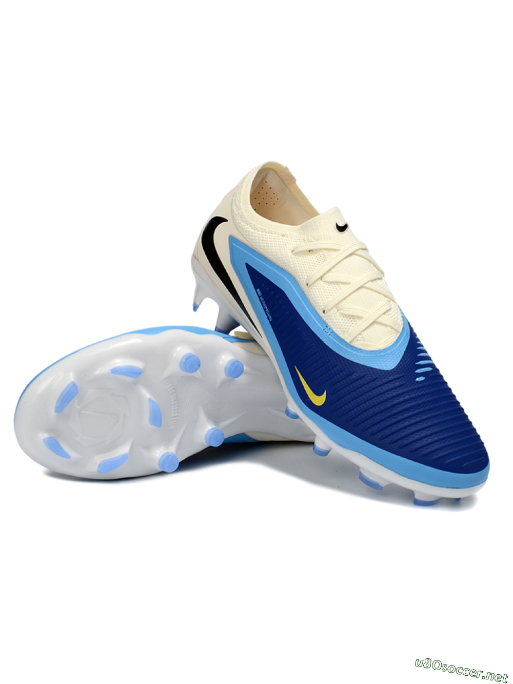 Unisex Nike Phantom 6 Elite Low FG Football Boots - Blue/Sky Blue/Cream 3