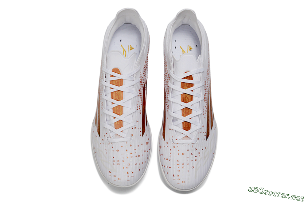 Unisex Adidas F50 Elite TF Football Shoes - White/Rose Gold/Light Grey 4