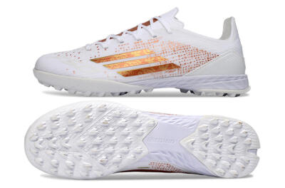 Unisex Adidas F50 Elite TF Football Shoes - White/Rose Gold/Light Grey