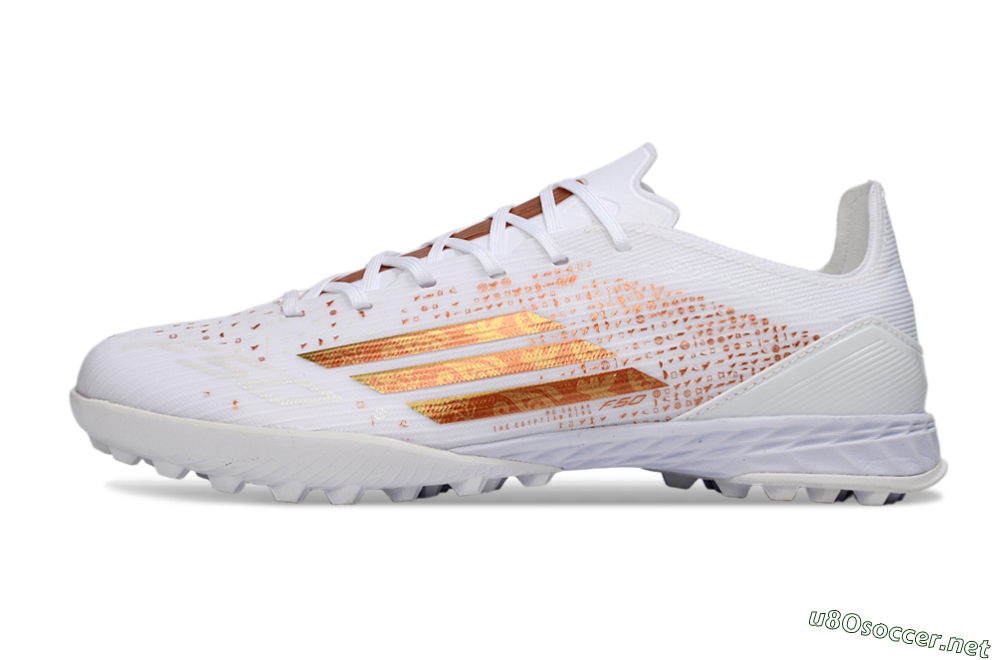 Unisex Adidas F50 Elite TF Football Shoes - White/Rose Gold/Light Grey 0