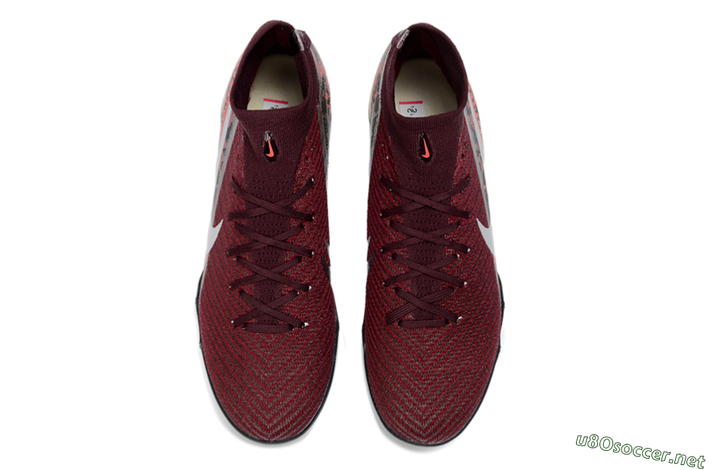 Unisex Nike Air Zoom Mercurial Superfly 10 Elite TF Football Shoes - Red/Berry Red/Black Leopard 4