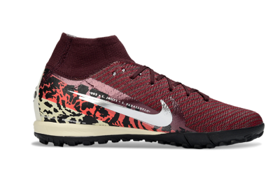 Unisex Nike Air Zoom Mercurial Superfly 10 Elite TF Football Shoes - Red/Berry Red/Black Leopard