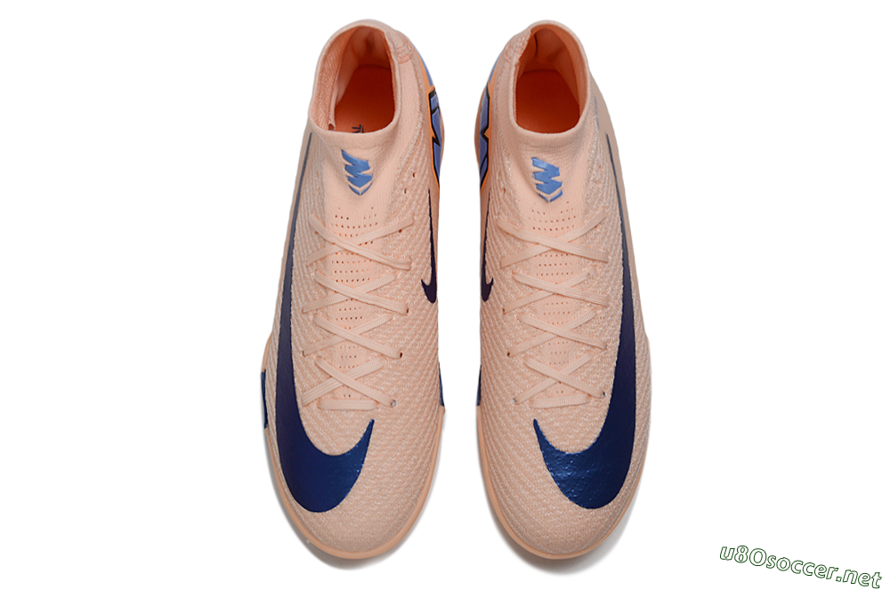 Unisex Nike Air Zoom Mercurial Superfly 10 Elite TF Football Shoes - Peach/Royal Blue/Soft Coral 4