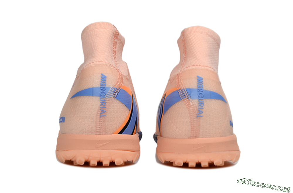 Unisex Nike Air Zoom Mercurial Superfly 10 Elite TF Football Shoes - Peach/Royal Blue/Soft Coral 5