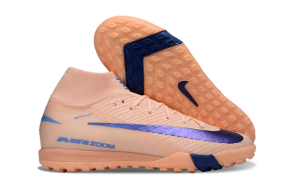 Unisex Nike Air Zoom Mercurial Superfly 10 Elite TF Football Shoes - Peach/Royal Blue/Soft Coral