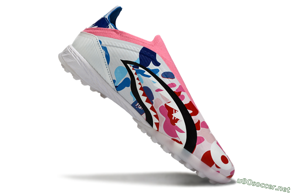 Unisex Adidas F50 Elite Laceless TF Football Shoes - Pink/Ocean Blue/Coral Pink 5