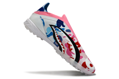 Unisex Adidas F50 Elite Laceless TF Football Shoes - Pink/Ocean Blue/Coral Pink