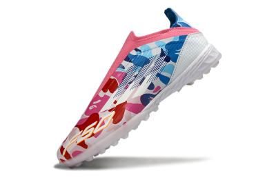 Unisex Adidas F50 Elite Laceless TF Football Shoes - Pink/Ocean Blue/Coral Pink