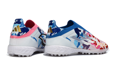 Unisex Adidas F50 Elite Laceless TF Football Shoes - Pink/Ocean Blue/Coral Pink