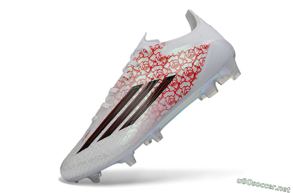 Unisex Adidas F50 Elite FG Football Boots - White/Crimson Rose/Iridescent Sparkle 5