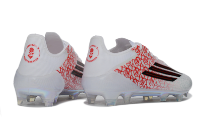 Unisex Adidas F50 Elite FG Football Boots - White/Crimson Rose/Iridescent Sparkle