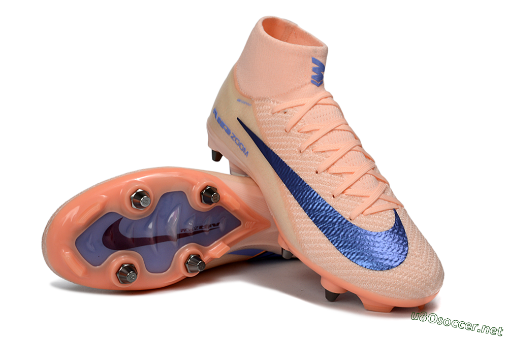 Men's Nike Air Zoom Mercurial Superfly 10 Elite SG Football Boots - Peach/Coral Blast/Deep Blue 3