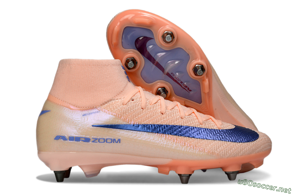 Men's Nike Air Zoom Mercurial Superfly 10 Elite SG Football Boots - Peach/Coral Blast/Deep Blue 2