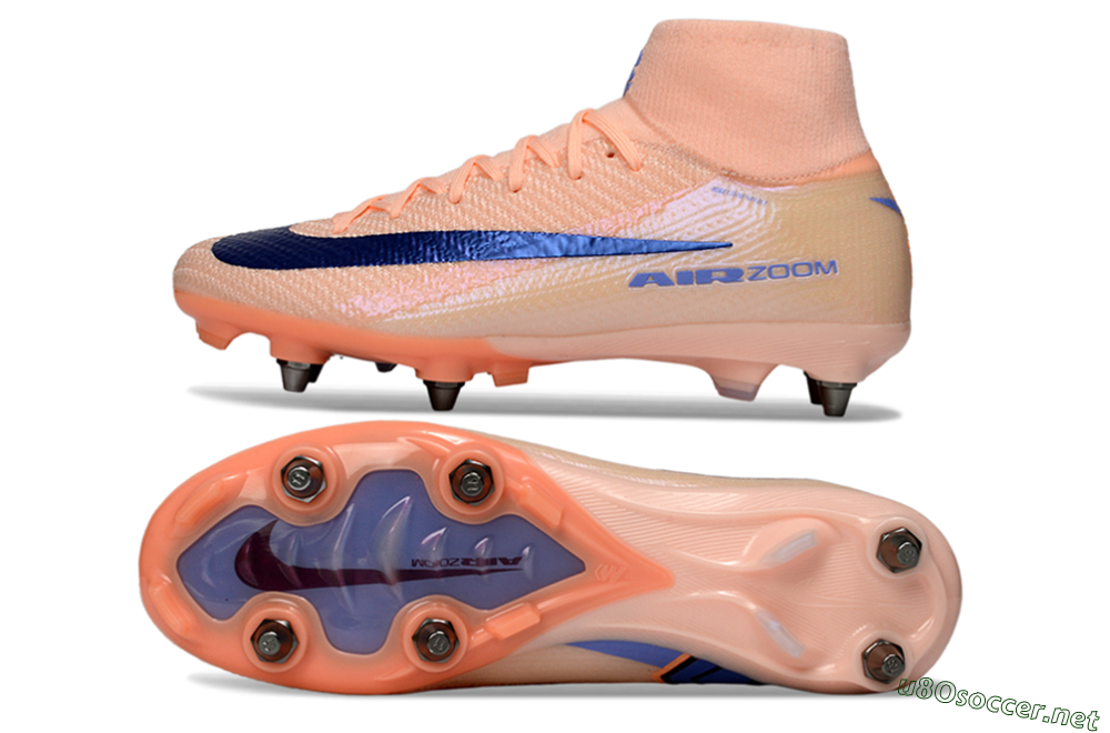 Men's Nike Air Zoom Mercurial Superfly 10 Elite SG Football Boots - Peach/Coral Blast/Deep Blue 1