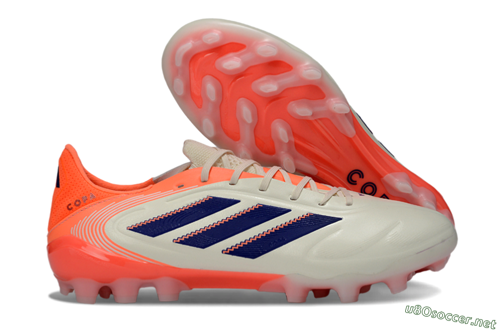 Men's Adidas Copa Pure 3 AG Football Boots - Cream/Coral Orange/Navy Blue 2