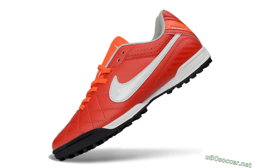 Men's Nike Tiempo Legend Ligera 5 TF Football Shoes - Red/Fiery Sunset/Classic Charcoal 5
