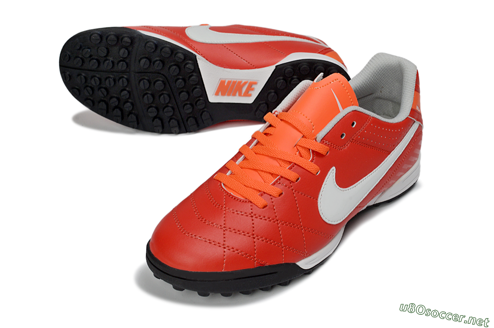 Men's Nike Tiempo Legend Ligera 5 TF Football Shoes - Red/Fiery Sunset/Classic Charcoal 3