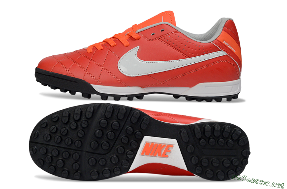 Men's Nike Tiempo Legend Ligera 5 TF Football Shoes - Red/Fiery Sunset/Classic Charcoal 1
