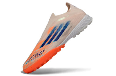 Men's Adidas F50 Pro Laceless TF Football Shoes - Pink/Coral Splash/Deep Ocean