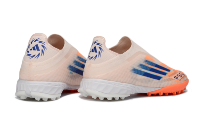 Men's Adidas F50 Pro Laceless TF Football Shoes - Pink/Coral Splash/Deep Ocean