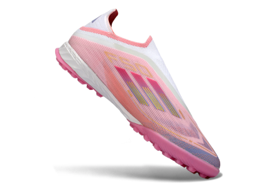 Men's Adidas F50 Pro Laceless TF Football Shoes - Pink/Blush Pink/Soft Coral