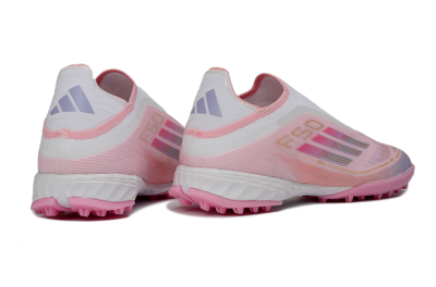 Men's Adidas F50 Pro Laceless TF Football Shoes - Pink/Blush Pink/Soft Coral