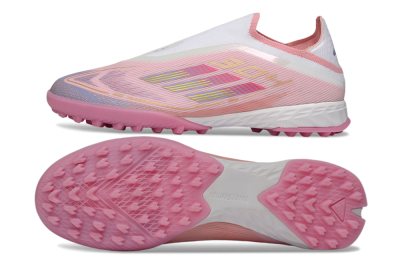 Men's Adidas F50 Pro Laceless TF Football Shoes - Pink/Blush Pink/Soft Coral