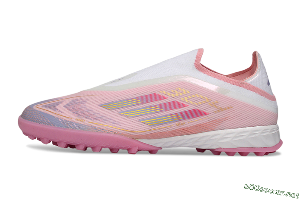 Men's Adidas F50 Pro Laceless TF Football Shoes - Pink/Blush Pink/Soft Coral 0