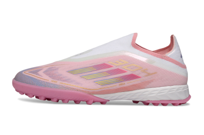 Men's Adidas F50 Pro Laceless TF Football Shoes - Pink/Blush Pink/Soft Coral
