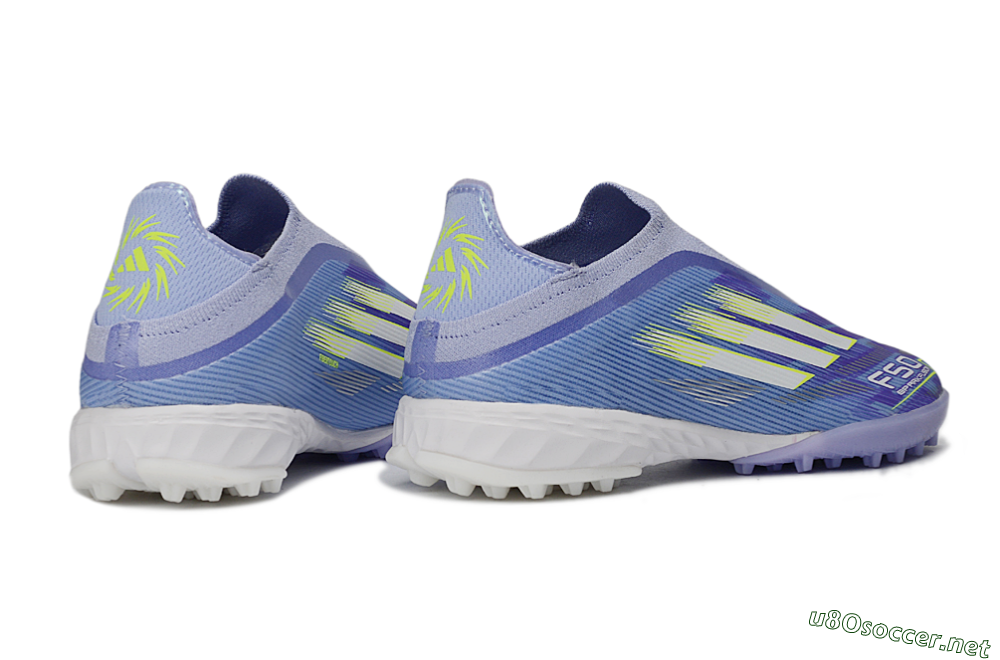 Men's Adidas F50 Pro Laceless TF Football Shoes - Purple/Vibrant Lilac/Neon Yellow 6