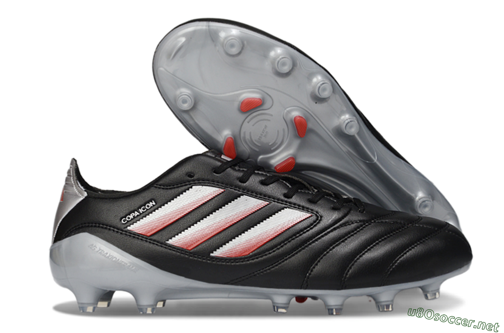 Men's Adidas Copa Icon 2 FG Football Boots - Black/Crimson Red/Metallic Silver 2