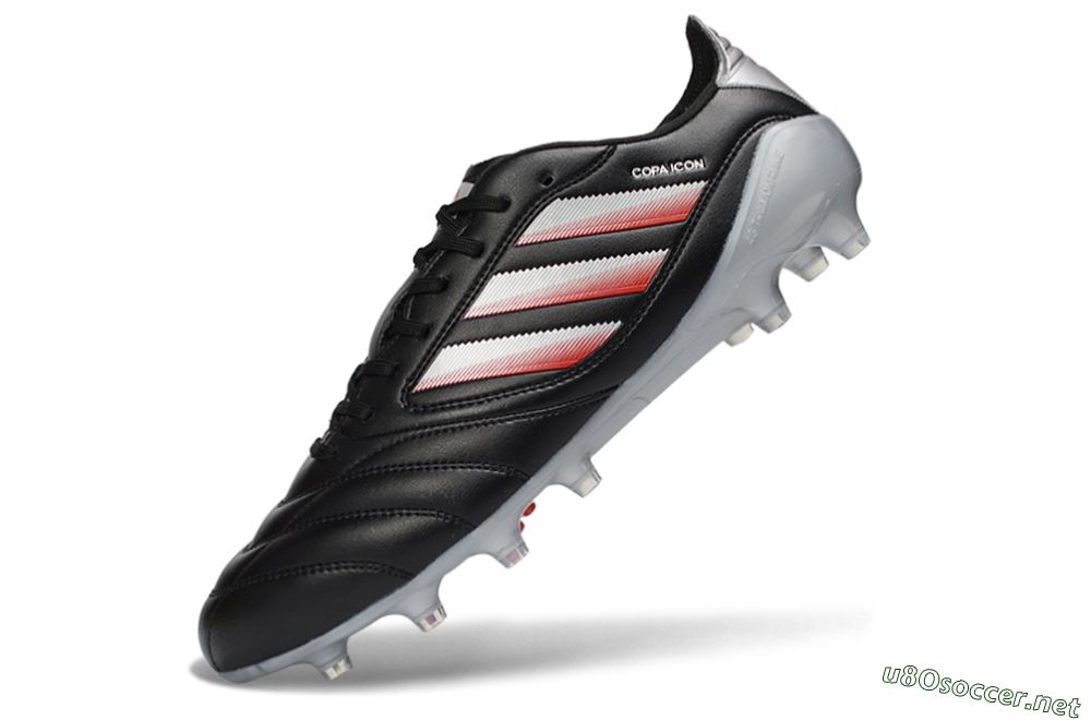 Men's Adidas Copa Icon 2 FG Football Boots - Black/Crimson Red/Metallic Silver 5