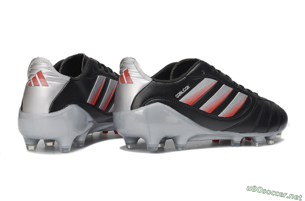 Men's Adidas Copa Icon 2 FG Football Boots - Black/Crimson Red/Metallic Silver 6