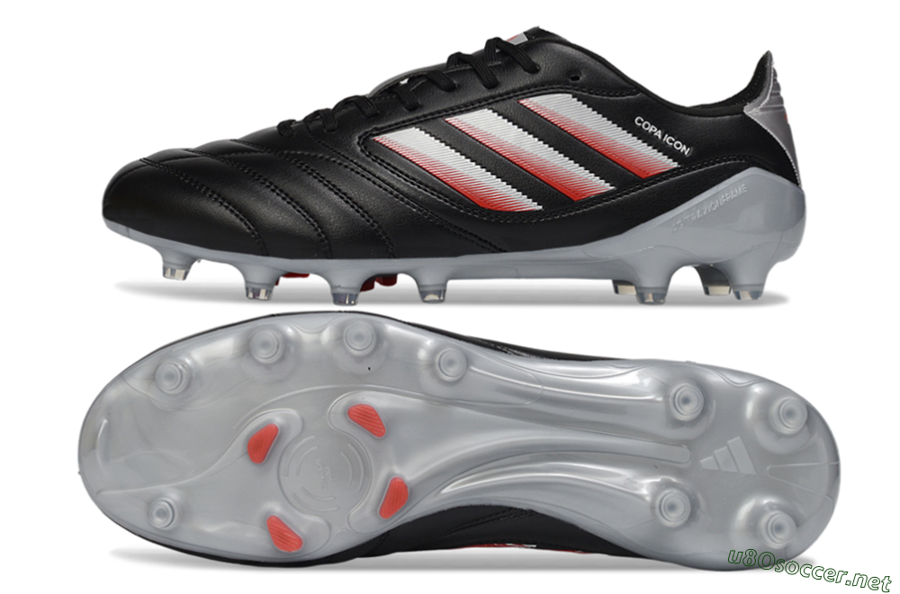 Men's Adidas Copa Icon 2 FG Football Boots - Black/Crimson Red/Metallic Silver 1