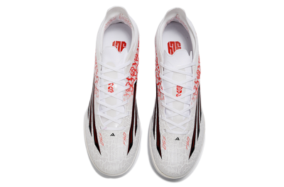 Unisex Adidas F50 Pro TF Football Shoes - White/Crimson Red/Black