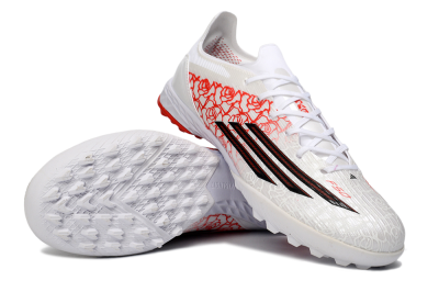 Unisex Adidas F50 Pro TF Football Shoes - White/Crimson Red/Black
