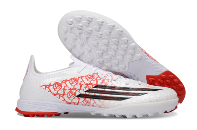 Unisex Adidas F50 Pro TF Football Shoes - White/Crimson Red/Black