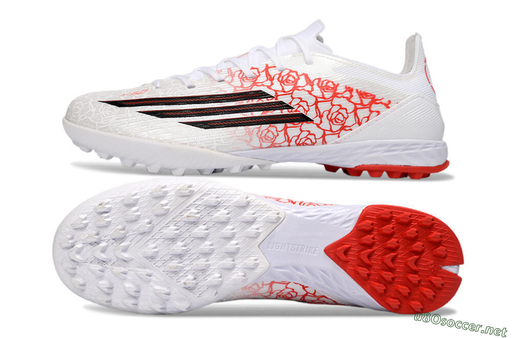 Unisex Adidas F50 Pro TF Football Shoes - White/Crimson Red/Black 1