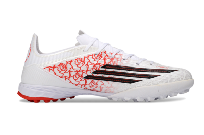 Unisex Adidas F50 Pro TF Football Shoes - White/Crimson Red/Black