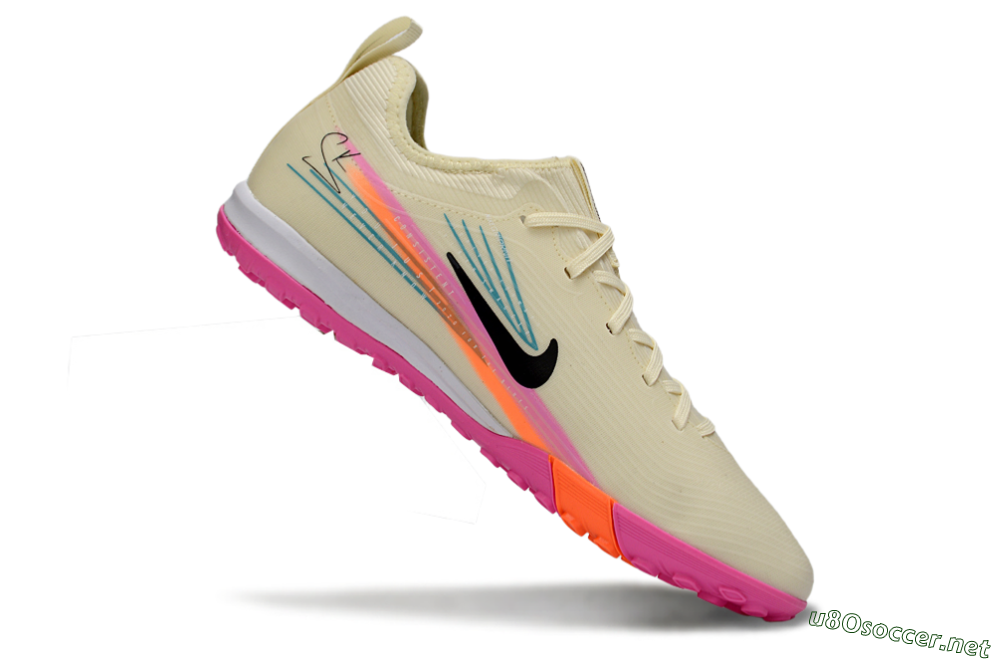 Unisex Nike Air Zoom Mercurial Vapor 16 Pro TF Football Shoes - Beige/Neon Pink/Luminous Orange 5