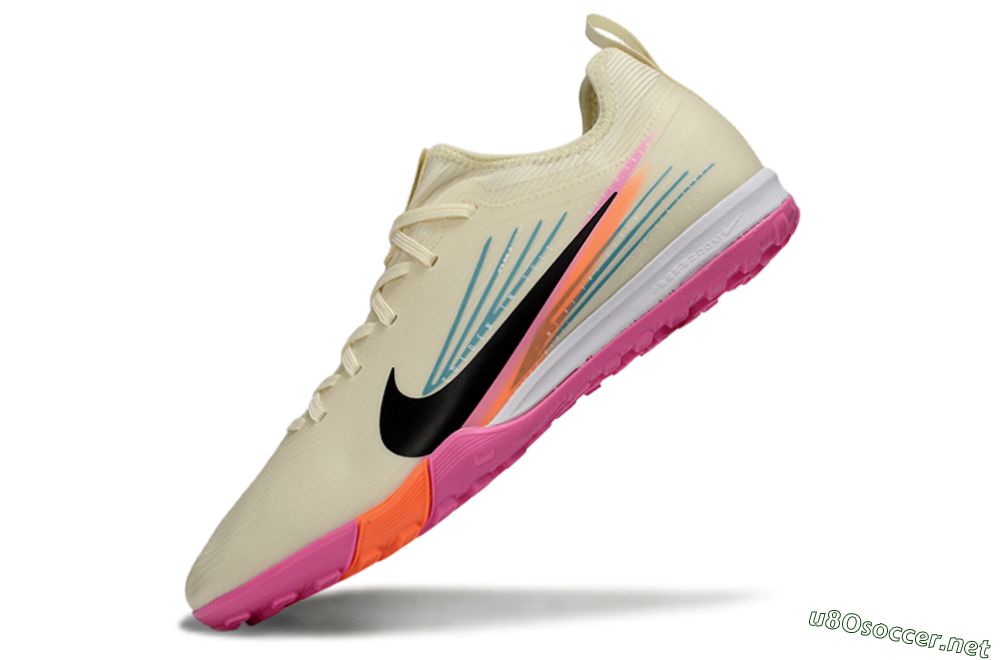 Unisex Nike Air Zoom Mercurial Vapor 16 Pro TF Football Shoes - Beige/Neon Pink/Luminous Orange 6