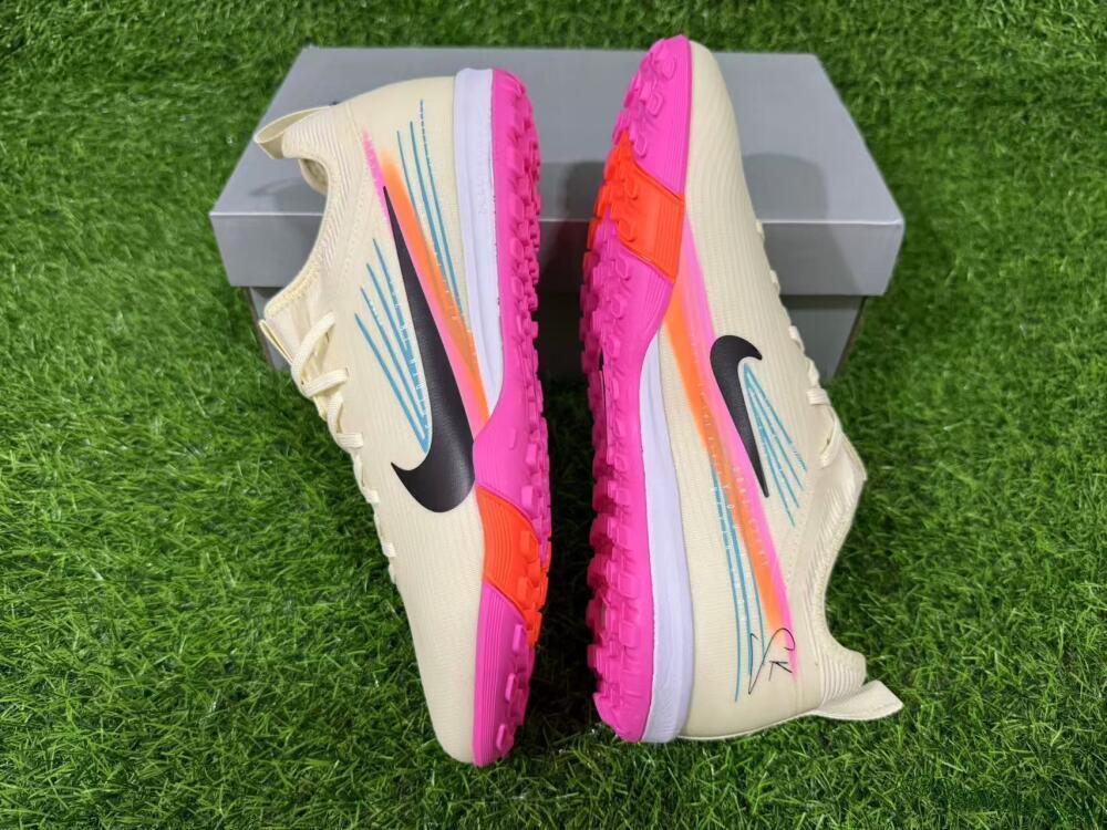 Unisex Nike Air Zoom Mercurial Vapor 16 Pro TF Football Shoes - Beige/Neon Pink/Luminous Orange