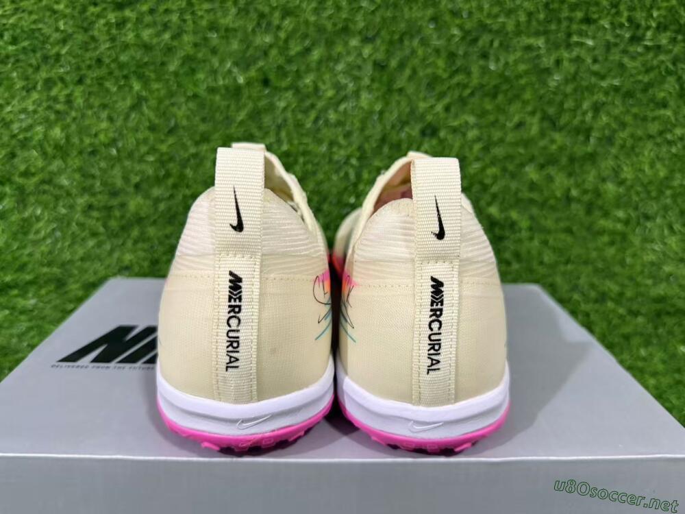 Unisex Nike Air Zoom Mercurial Vapor 16 Pro TF Football Shoes - Beige/Neon Pink/Luminous Orange
