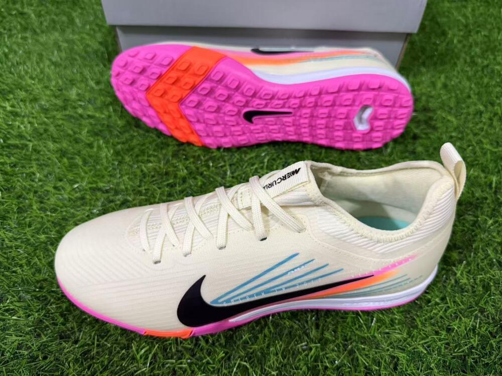 Unisex Nike Air Zoom Mercurial Vapor 16 Pro TF Football Shoes - Beige/Neon Pink/Luminous Orange