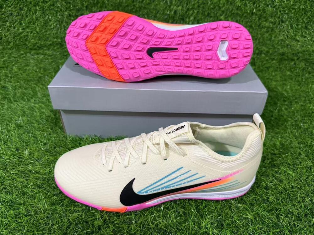 Unisex Nike Air Zoom Mercurial Vapor 16 Pro TF Football Shoes - Beige/Neon Pink/Luminous Orange