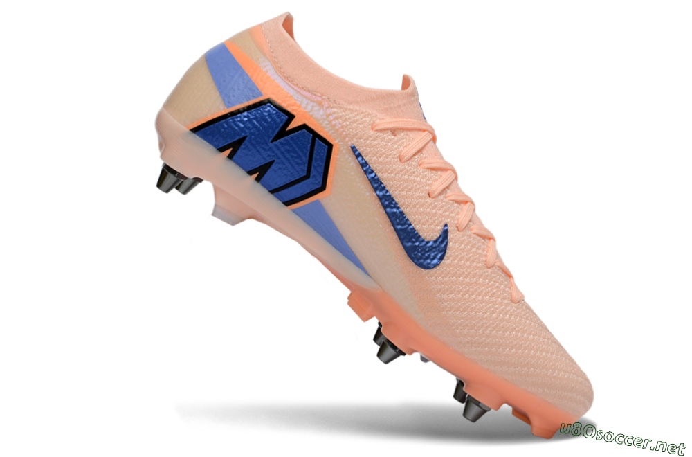 Men's Nike Air Zoom Mercurial Vapor 16 Elite SG Football Boots - Peach/Royal Blue/Pastel Orange 4